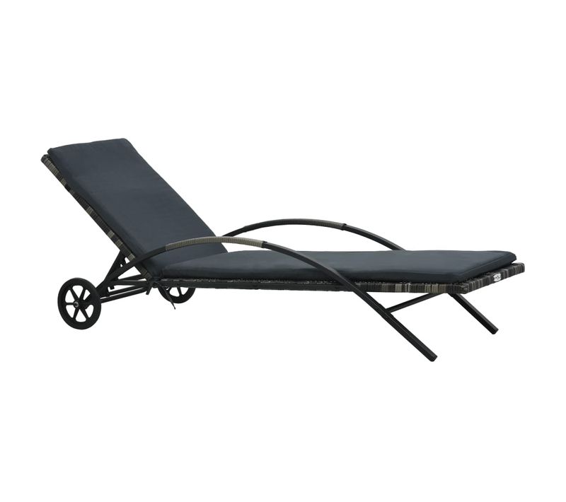 Transat Chaise Longue Bain De Soleil Lit De Jardin Terrasse Meuble D'extérieur Avec Coussin