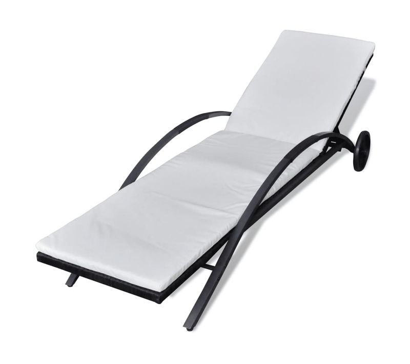 Transat Chaise Longue Bain De Soleil Lit De Jardin Terrasse Meuble D'extérieur Avec Coussin