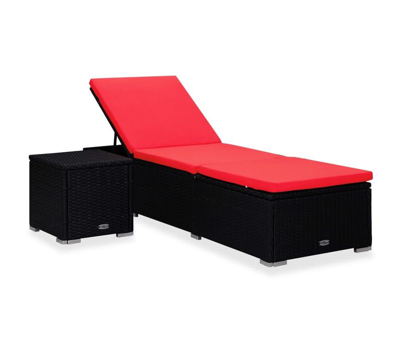 Transat Chaise Longue Bain De Soleil Lit De Jardin Terrasse Meuble D'extérieur Avec Coussin