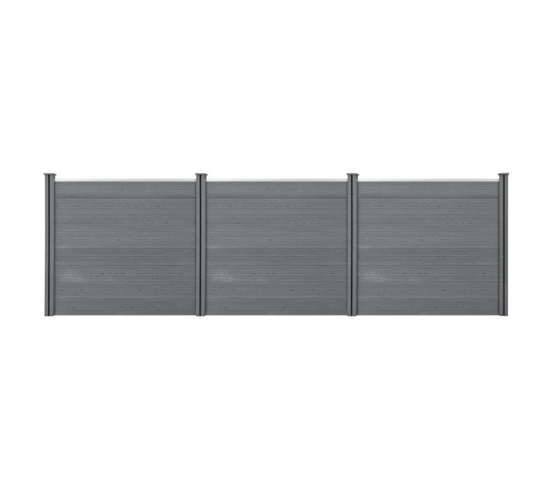 Lot De 24 Clôtures De Jardin Brise-vue Avec 4 Poteaux Planches Bois Composite Wpc 165