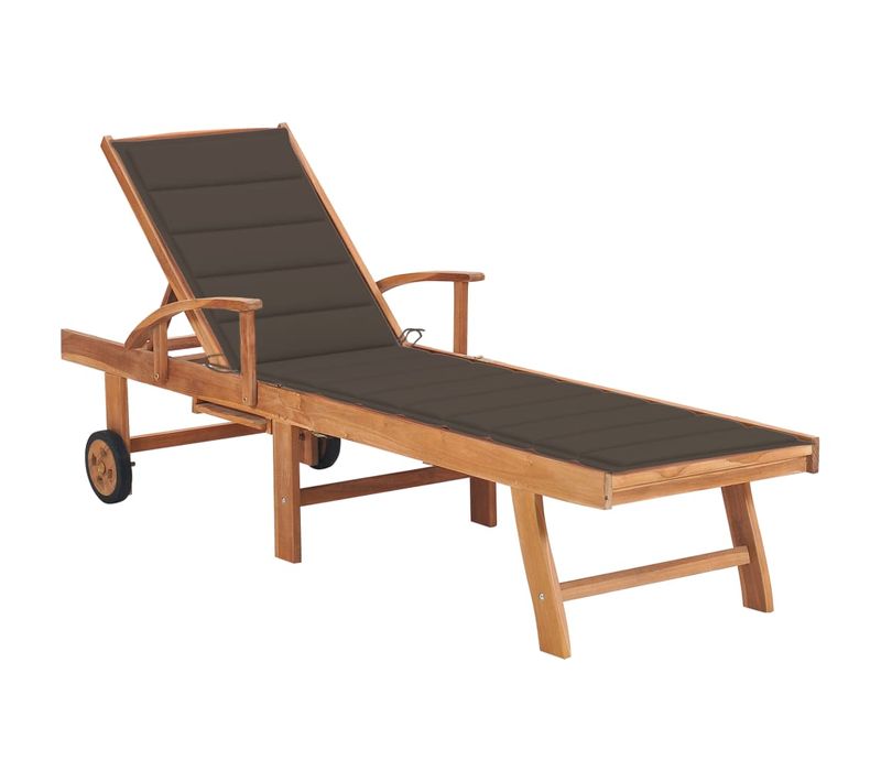 Transat Chaise Longue Bain De Soleil Lit De Jardin 200 Cm Terrasse Meuble D'extérieur Avec Coussin