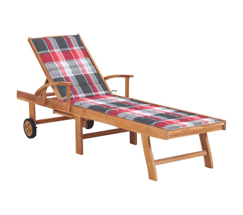 Transat Chaise Longue Bain De Soleil Lit De Jardin Terrasse Meuble D'extérieur Avec Coussin