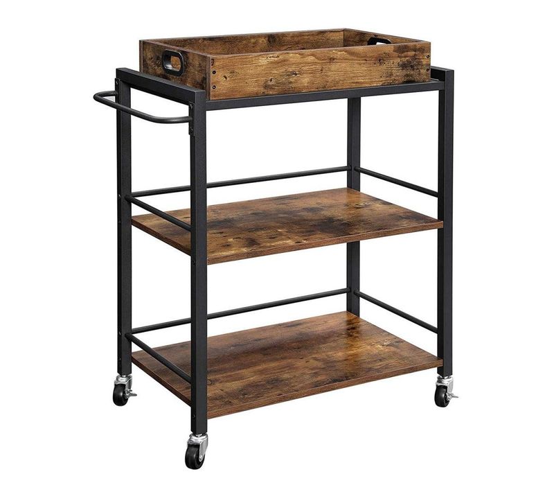 Desserte De Style Industriel Chariot De Cuisine Avec Plateau Amovible Avec Pieds Régl