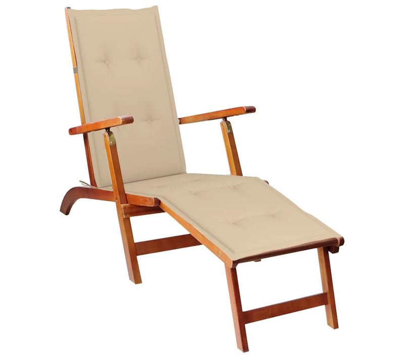 Transat Chaise Longue Bain De Soleil Lit De Jardin Terrasse Meuble D'extérieur Avec Repose-pied