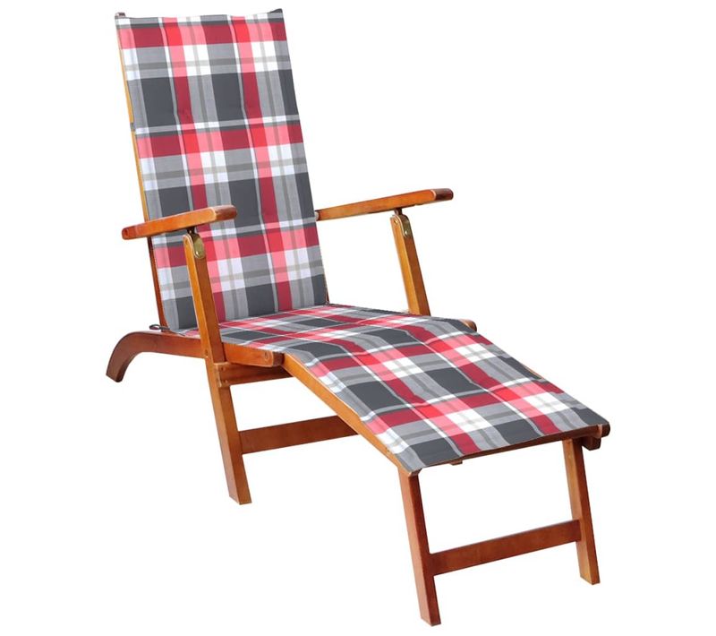 Transat Chaise Longue Bain De Soleil Lit De Jardin Terrasse Meuble D'extérieur Avec Repose-pied