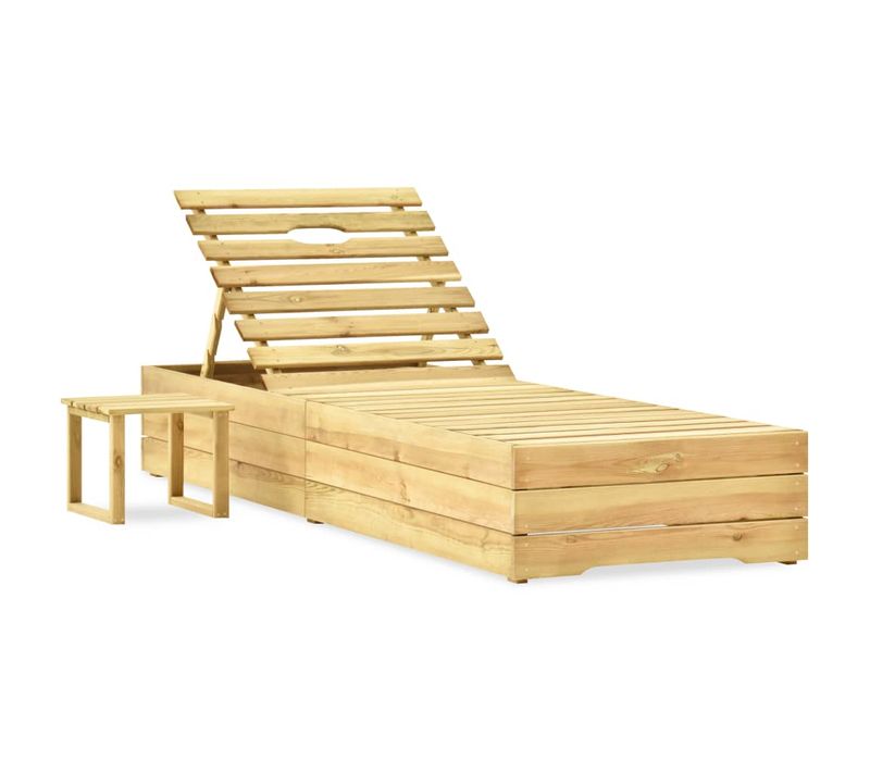 Transat Chaise Longue Bain De Soleil Lit De Jardin Terrasse Meuble D'extérieur Avec Table