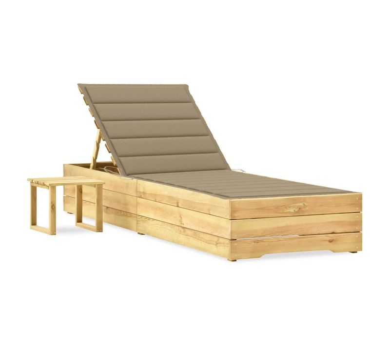 Transat Chaise Longue Bain De Soleil Lit De Jardin Terrasse Meuble D'extérieur 198 Cm Avec Table