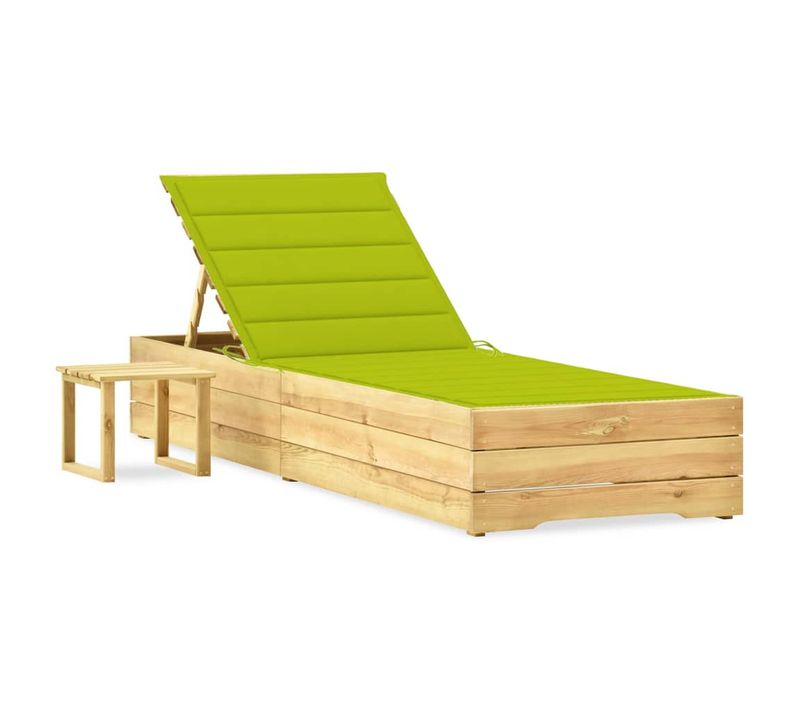 Transat Chaise Longue Bain De Soleil Lit De Jardin Terrasse Meuble D'extérieur 198 Cm Avec Table