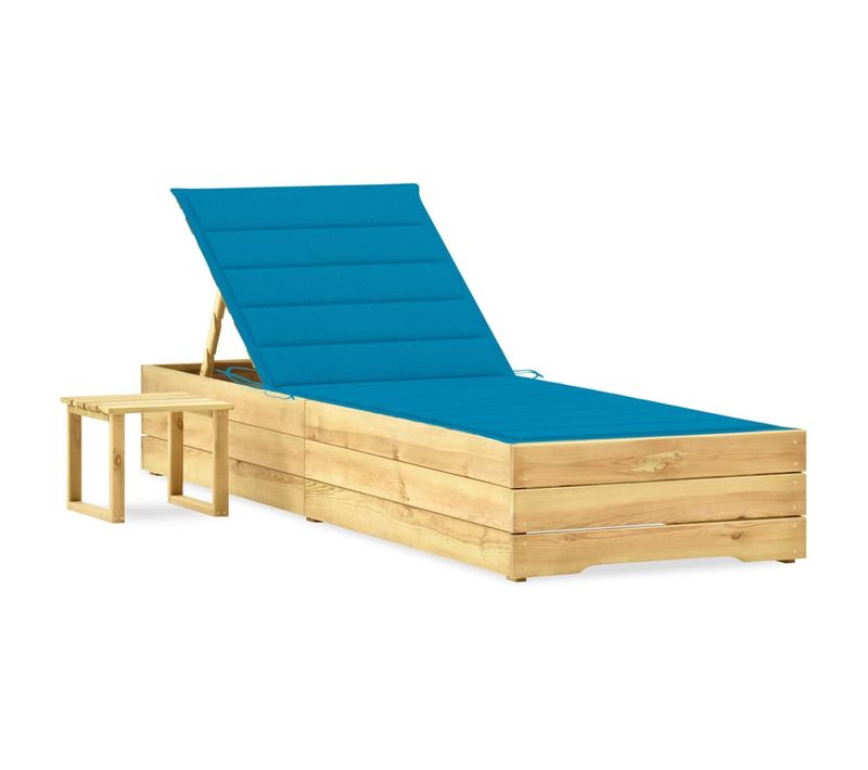 Transat Chaise Longue Bain De Soleil Lit De Jardin Terrasse Meuble D'extérieur 200 Cm Avec Table