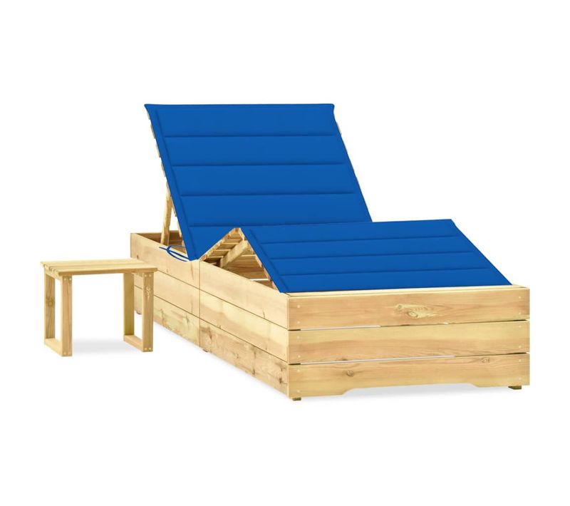 Transat Chaise Longue Bain De Soleil Lit De Jardin Terrasse Meuble D'extérieur 198 Cm Avec Table