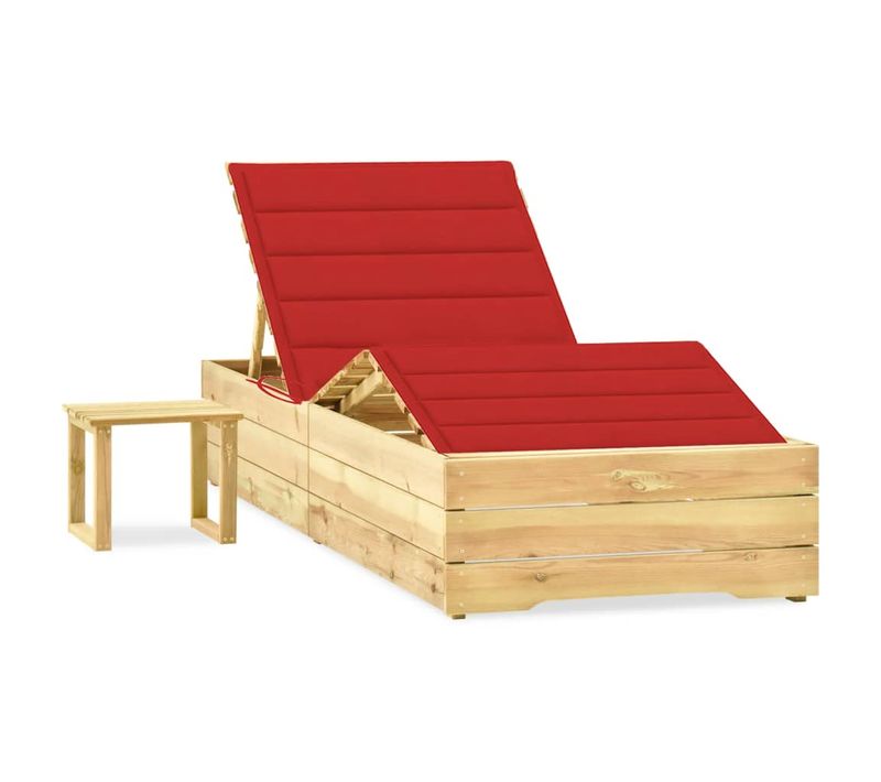 Transat Chaise Longue Bain De Soleil Lit De Jardin Terrasse Meuble D'extérieur 198 Cm Avec Table