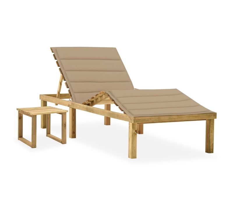 Transat Chaise Longue Bain De Soleil Lit De Jardin Terrasse Meuble D'extérieur 200 Cm Avec Table