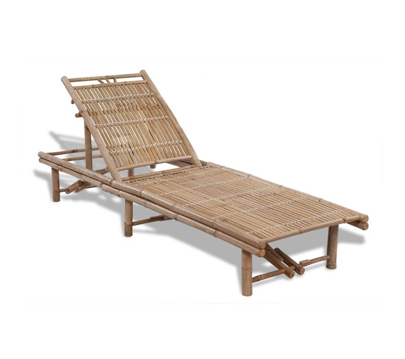 Transat Chaise Longue Bain De Soleil Lit De Jardin Terrasse Meuble D'extérieur Bambou