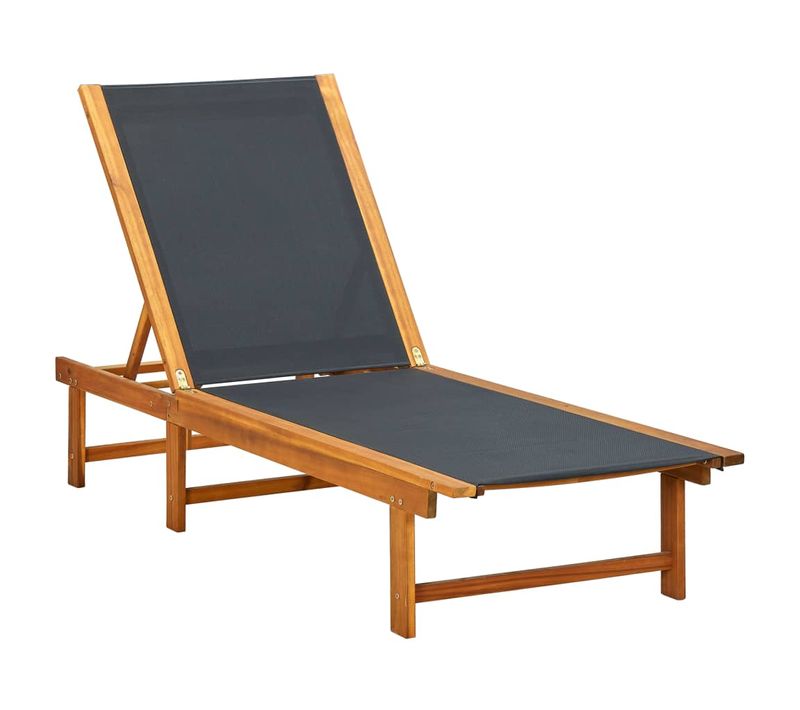 Transat Chaise Longue Bain De Soleil Lit De Jardin Terrasse Meuble D'extérieur Bois D'acacia