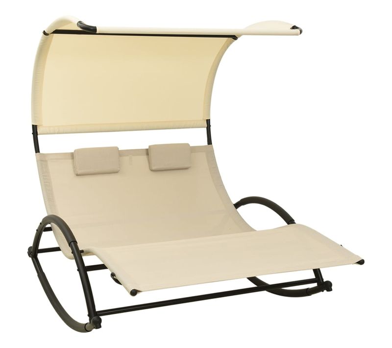 Transat Chaise Longue Bain De Soleil Lit De Jardin Terrasse Meuble D'extérieur Double