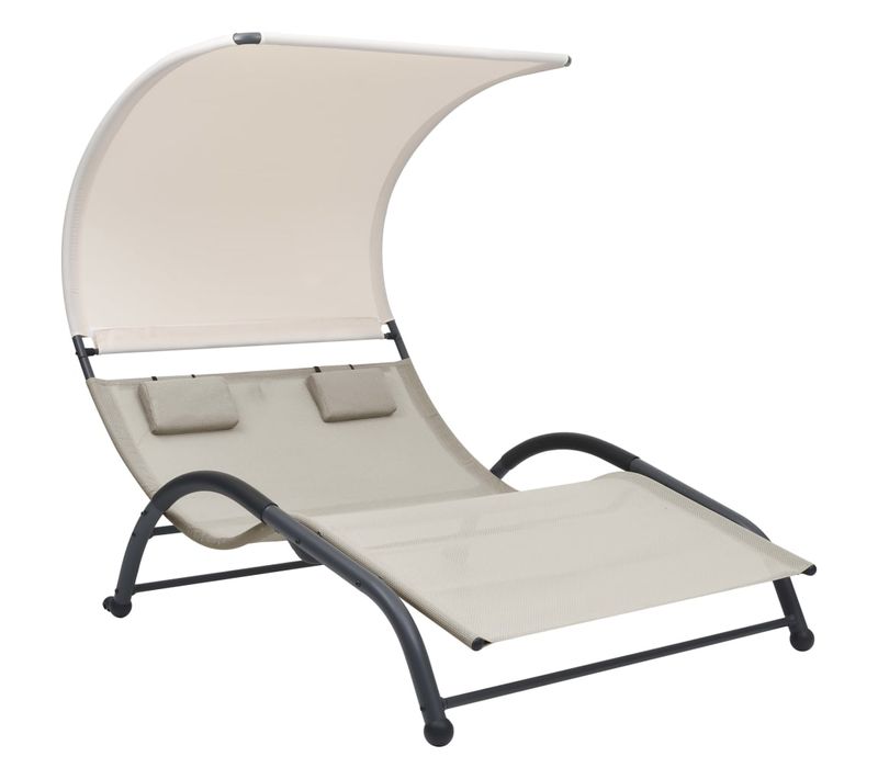 Transat Chaise Longue Bain De Soleil Lit De Jardin Terrasse Meuble D'extérieur Double