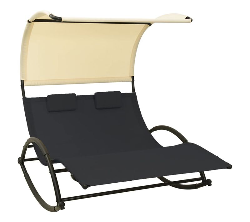 Transat Chaise Longue Bain De Soleil Lit De Jardin Terrasse Meuble D'extérieur Double
