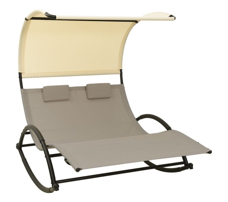 Transat Chaise Longue Bain De Soleil Lit De Jardin Terrasse Meuble D'extérieur Double 139 X 180