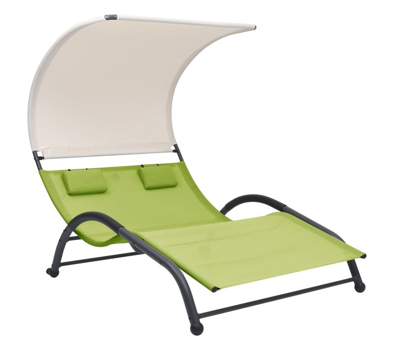 Transat Chaise Longue Bain De Soleil Lit De Jardin Terrasse Meuble D'extérieur Double