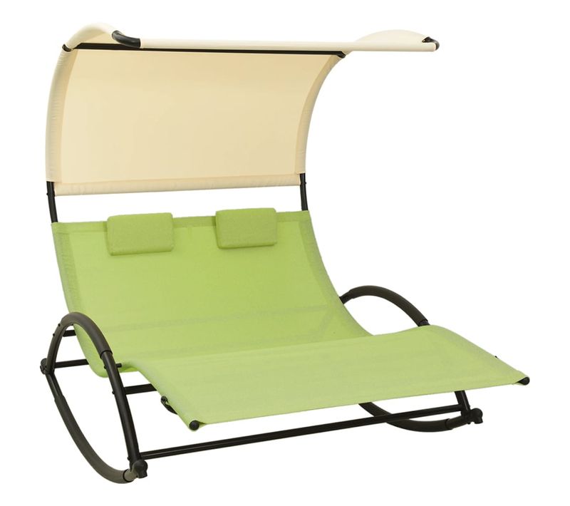 Transat Chaise Longue Bain De Soleil Lit De Jardin Terrasse Meuble D'extérieur Double