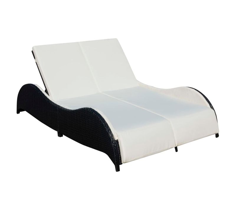 Transat Chaise Longue Bain De Soleil Lit De Jardin Terrasse Meuble D'extérieur Double