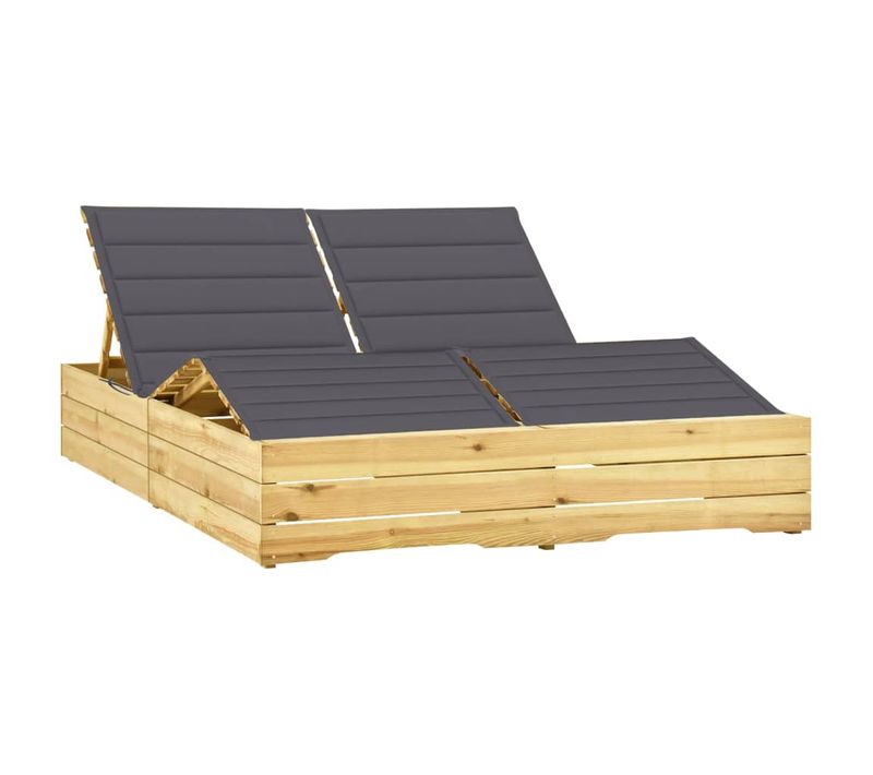 Transat Chaise Longue Bain De Soleil Lit De Jardin Terrasse Meuble D'extérieur Double