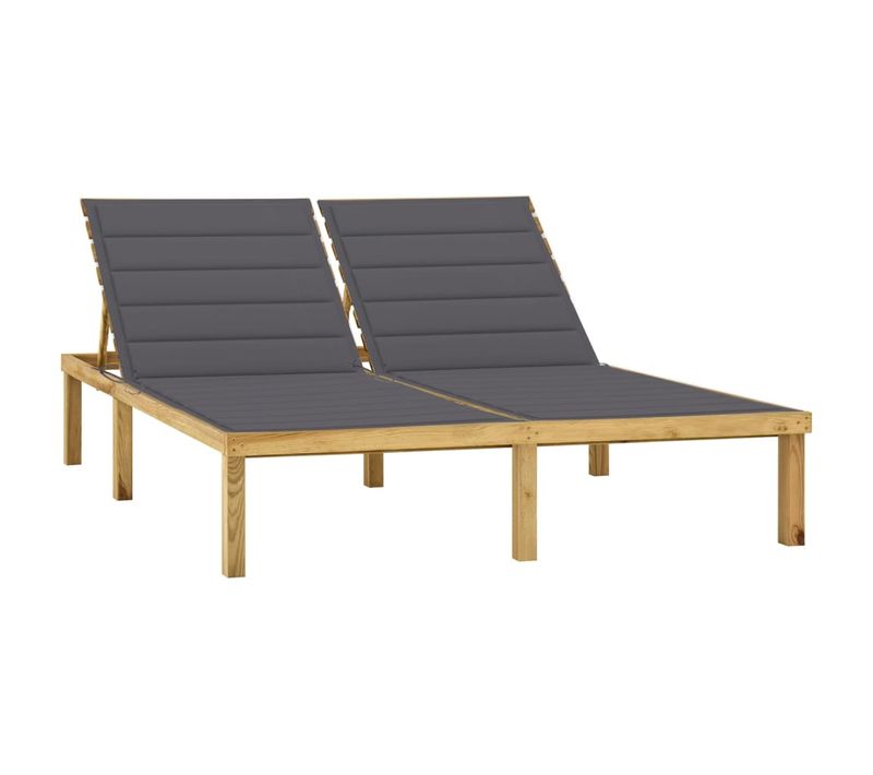 Transat Chaise Longue Bain De Soleil Lit De Jardin Terrasse Meuble D'extérieur Double