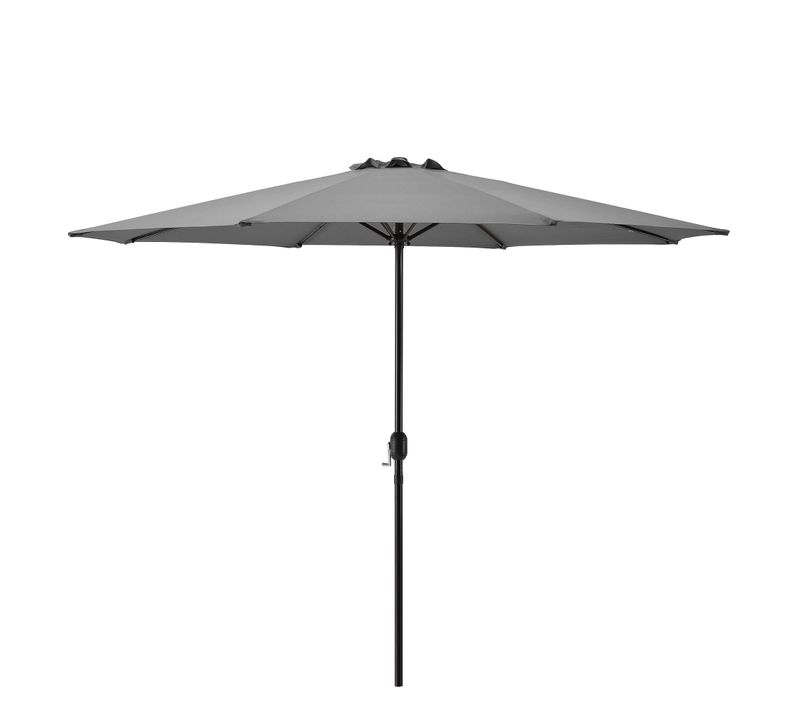 Parasol De Jardin Polyester Acier Diamètre 300 Cm Gris 03_0005910