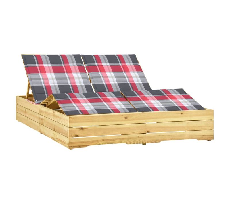 Transat Chaise Longue Bain De Soleil Lit De Jardin Terrasse Meuble D'extérieur Double