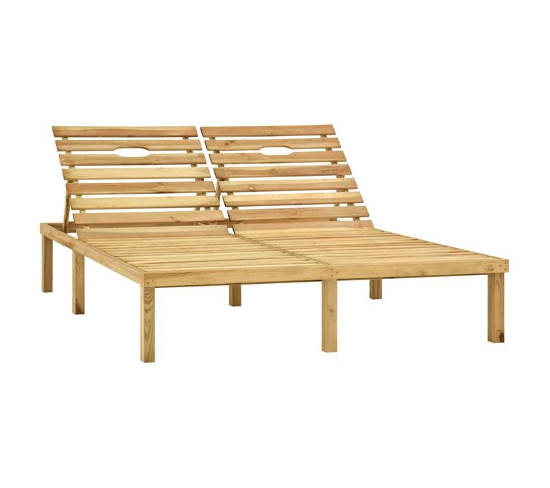 Transat Chaise Longue Bain De Soleil Lit De Jardin Terrasse Meuble D'extérieur Double