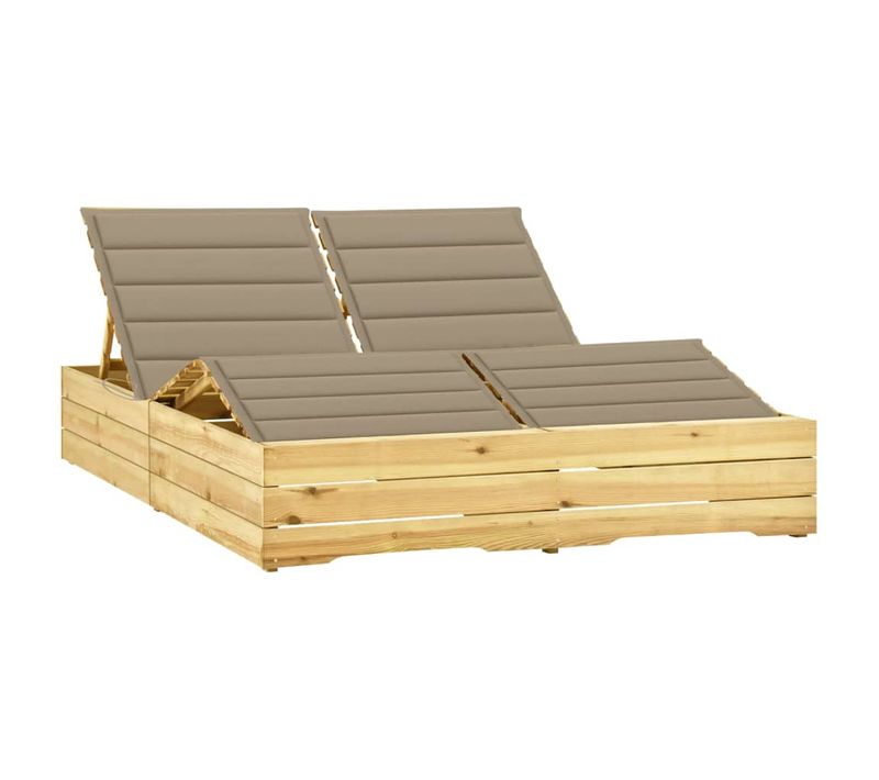 Transat Chaise Longue Bain De Soleil Lit De Jardin Terrasse Meuble D'extérieur Double