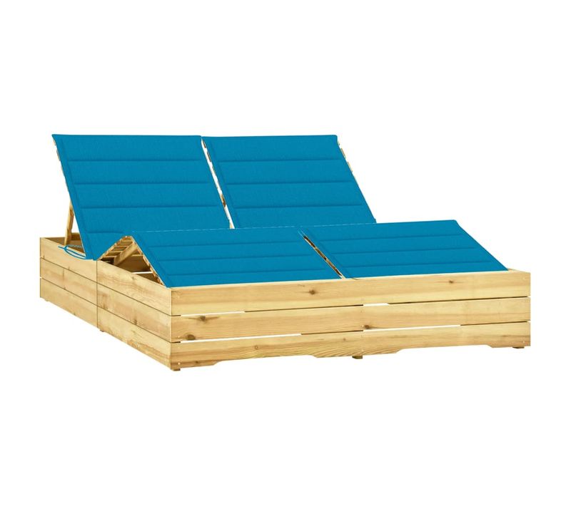 Transat Chaise Longue Bain De Soleil Lit De Jardin Terrasse Meuble D'extérieur Double