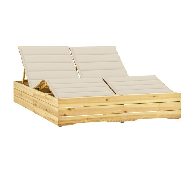 Transat Chaise Longue Bain De Soleil Lit De Jardin Terrasse Meuble D'extérieur Double