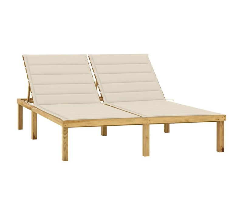 Transat Chaise Longue Bain De Soleil Lit De Jardin Terrasse Meuble D'extérieur Double