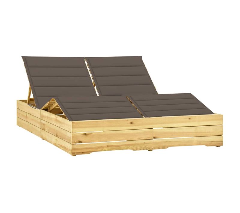 Transat Chaise Longue Bain De Soleil Lit De Jardin Terrasse Meuble D'extérieur Double