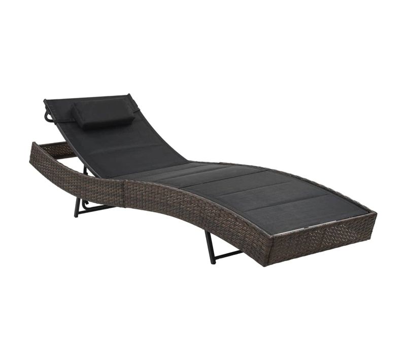Transat Chaise Longue Bain De Soleil Lit De Jardin Terrasse Meuble D'extérieur Résine Tressée