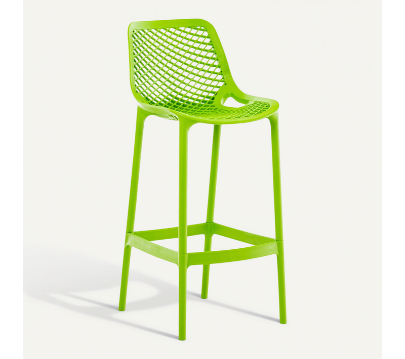 Tabouret De Bar Avec Repose-pieds Design Moderne Plastique Vert Intérieur Ou Extérieur 10_0001087