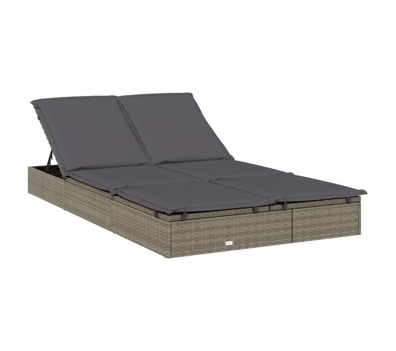 Transat Chaise Longue Bain De Soleil Lit De Jardin Terrasse Meuble D'extérieur à 2 Places