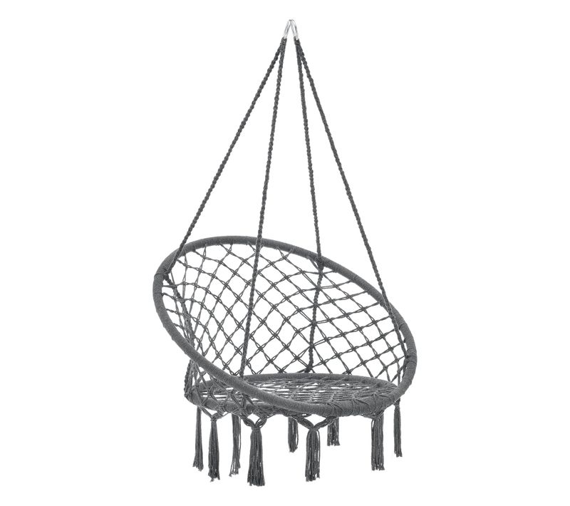 Hamac Siège Rond Chaise Suspendue Diamètre D'assise 60 Cm Gris Foncé 03_0006061