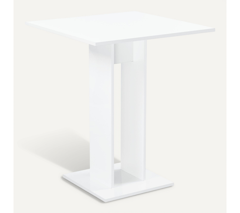 Table à Manger De Forme Carrée Pour Salle à Manger Cuisine Salon 78 Cm Blanc Brillant