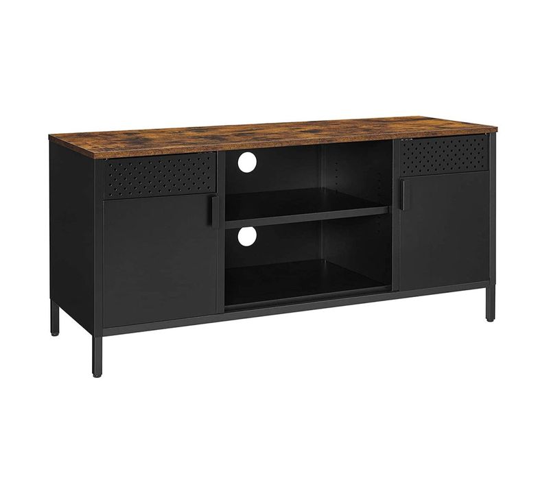 Meuble TV Support De Télévision Buffet Bas Avec 3 étagères Réglables Pour TV Jusqu'à