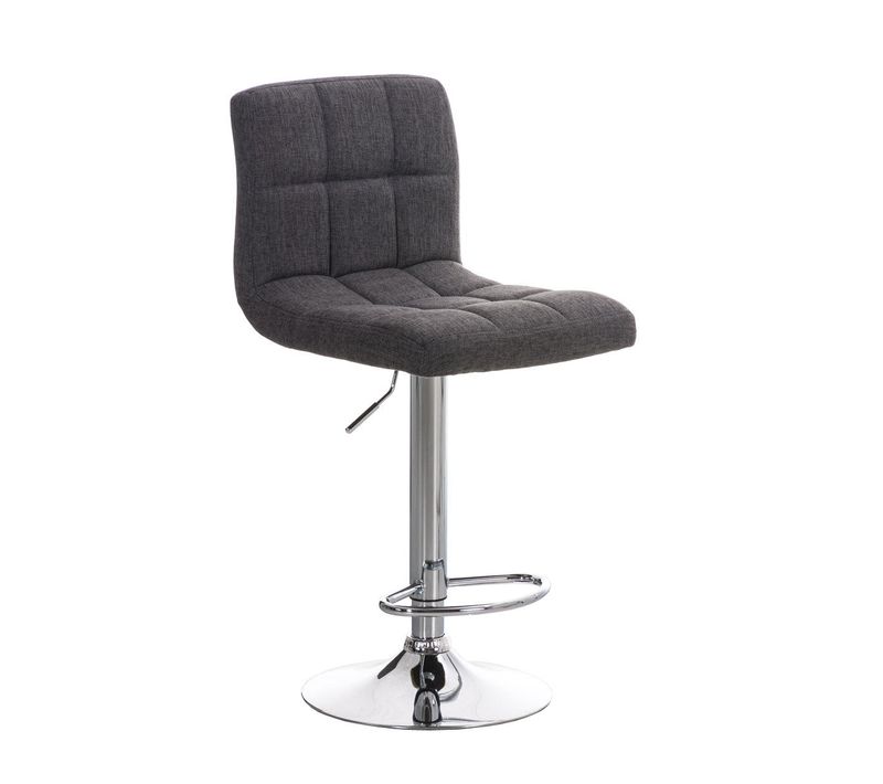 Tabouret De Bar X1 Avec Repose-pieds Hauteur Réglable Design Moderne En Tissu Gris Clair 10_000005