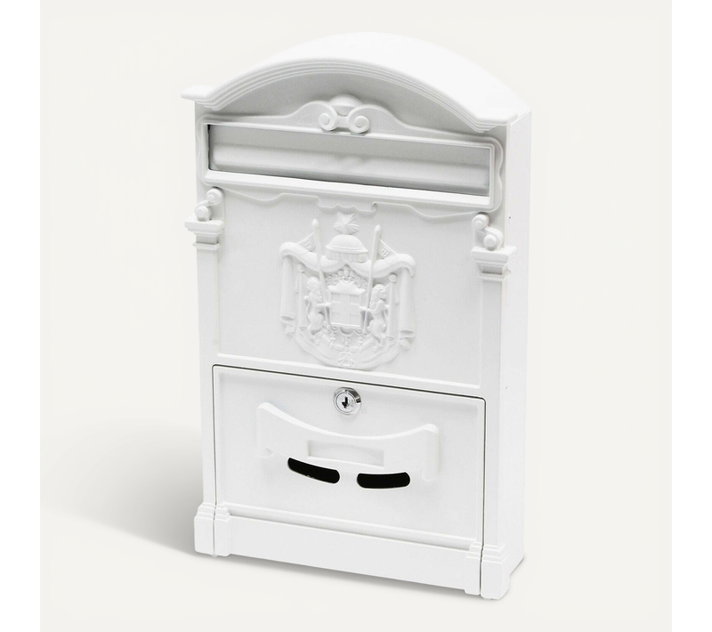 Boite Aux Lettres Design Antique Blanc Boite Postale Murale Courrier 16_0000061