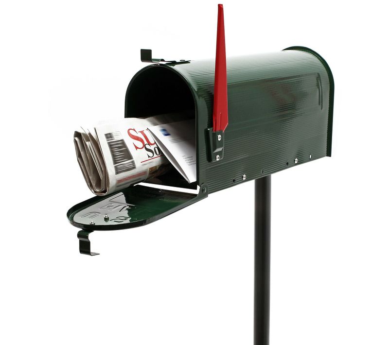 Us Mailbox Boite Aux Lettres Design Américain Vert Pied De Support Courrier 16_000033