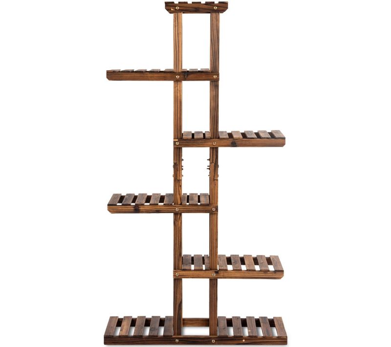 Etagère à Fleurs En Bois à 6 Niveaux 75 X 25 X 140cm Porte Plante Décoration 20_0000611