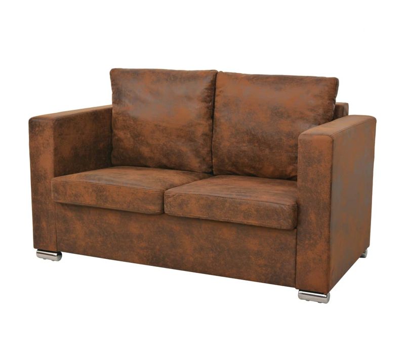 Ensemble De Canapés 2 Pièces Cuir Daim Artificiel 02_0019684