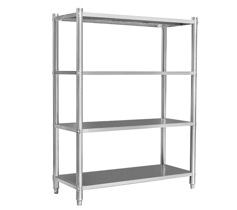 Étagères Gastronomie Meuble Charge Lourde Cuisine 155 Cm Acier Inoxydable 16_0000504