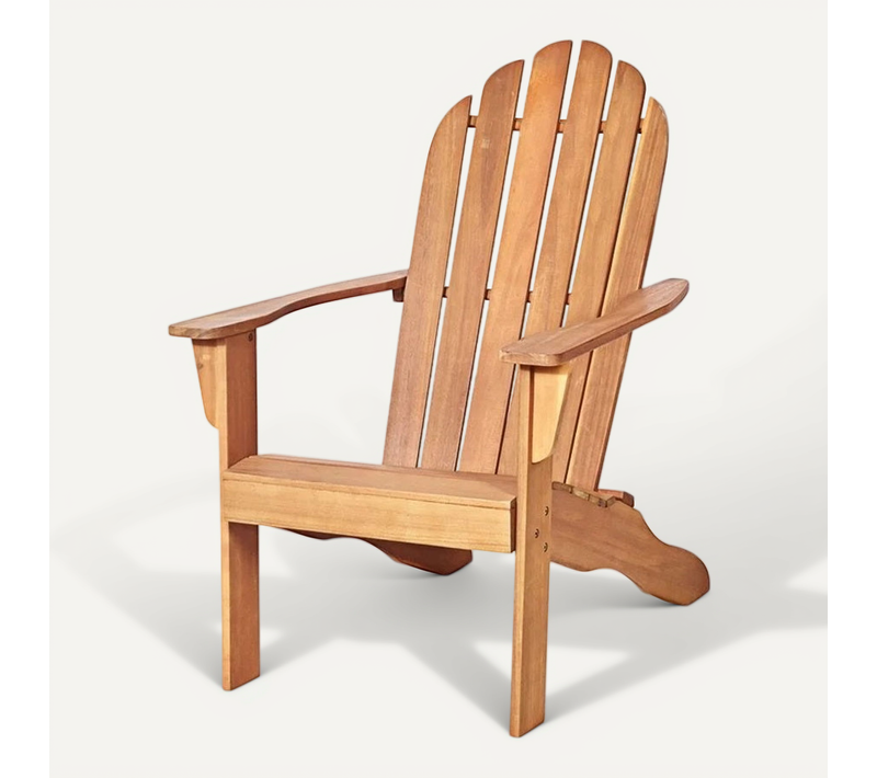 Chaise De Jardin Adirondack En Bois Résistant Aux Intempéries Avec Dossier Incurvé Charge 170kg
