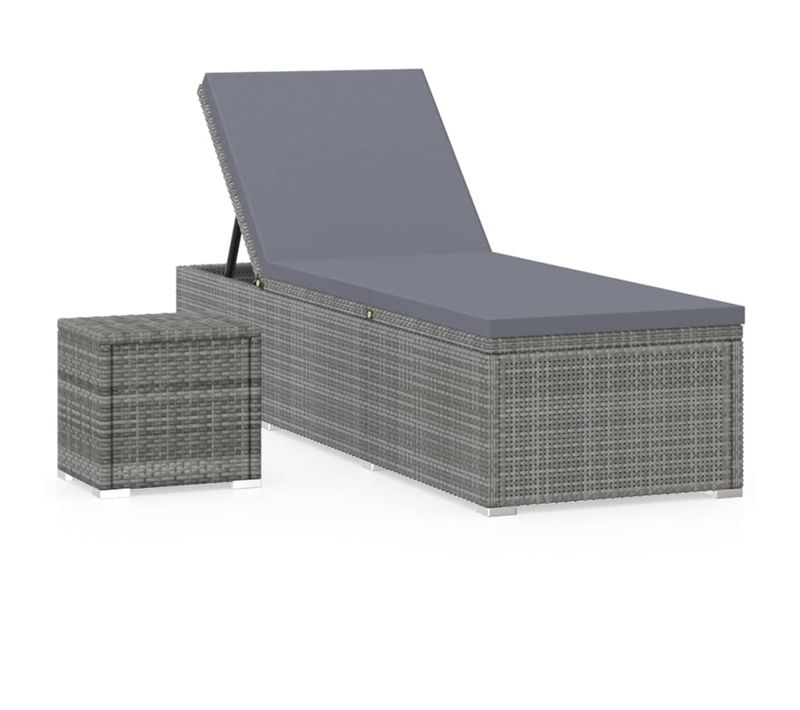 Transat Chaise Longue Bain De Soleil Lit De Jardin Terrasse Meuble D'extérieur Avec Coussin