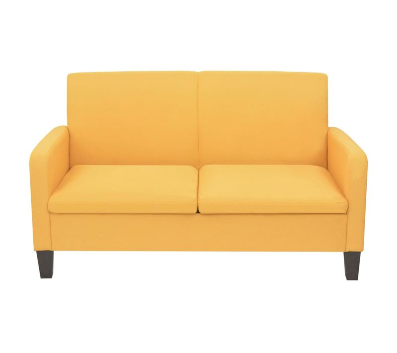 Canapé 2 Places De Salon Salle De Séjour Maison Intérieur 135 X 65 X 76 Cm Jaune 02_0